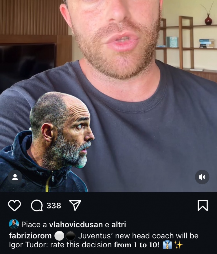 手滑还是？弗拉霍维奇点赞罗马诺确认尤文换帅的动态，随后取消